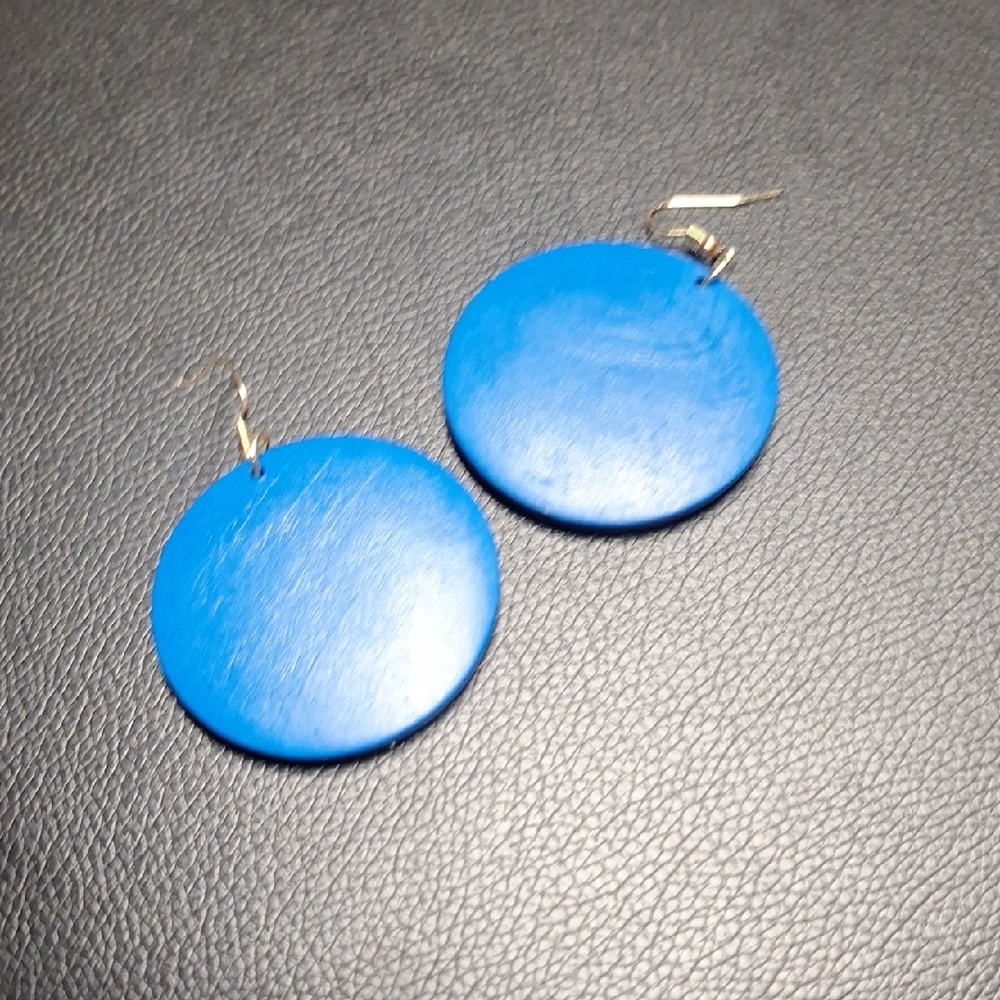 Blue Round Earrings